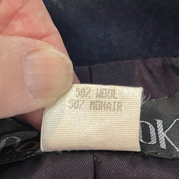 JL COLEBROOK Mohair Wool Houndstooth Blazer Women Small Navy Tan Career Business - Picture 11 of 16